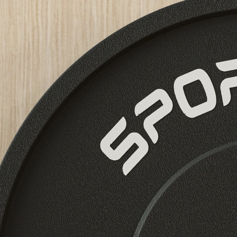 SPORTNOW Set 2 Discuri Greutăți 2x5 kg din Cauciuc cu Orificiu de 5 cm pentru Gantere și Grijuri, Ø45x2 cm, Negru