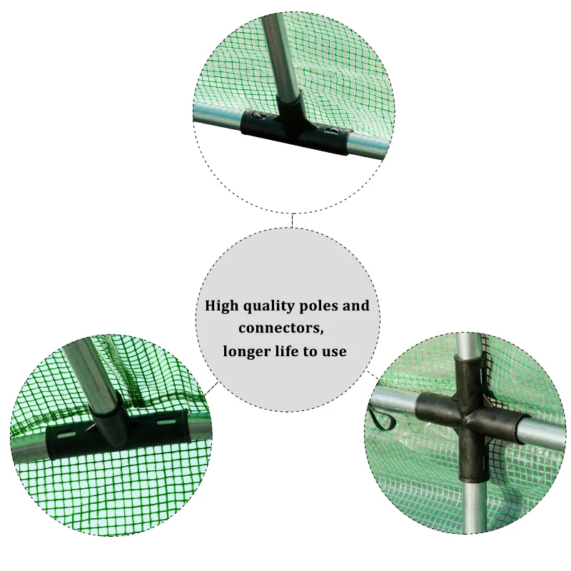 Outsunny Serra da Giardino e Balcone a Tunnel per Piante e Fiori in Tessuto PE 3×2m