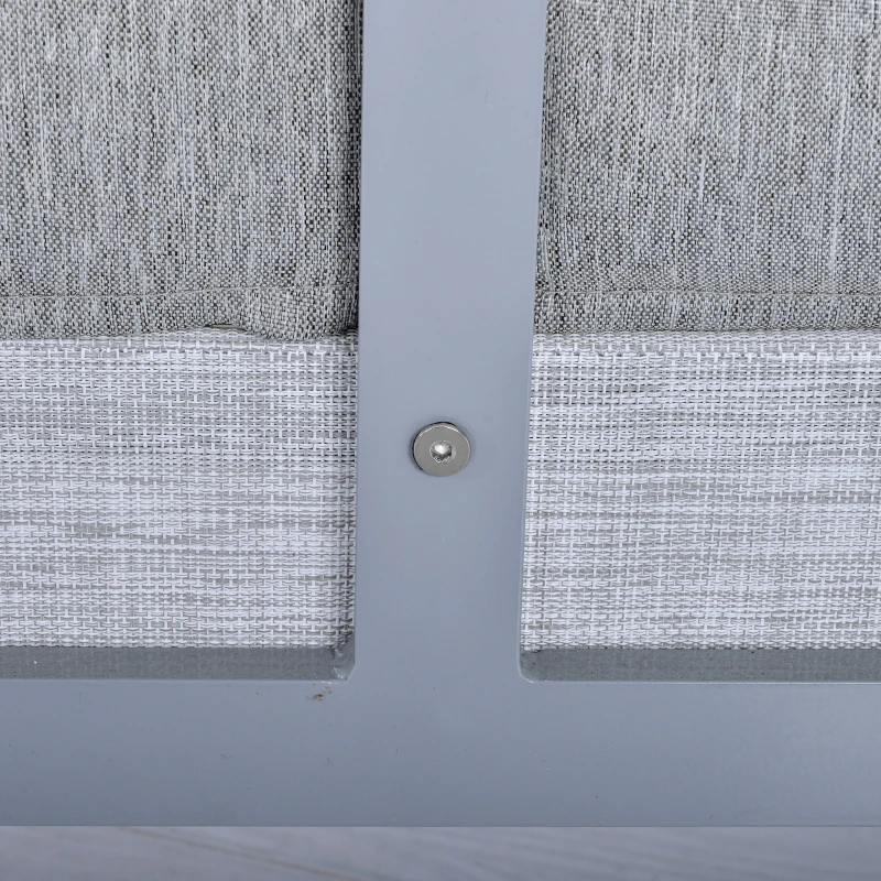 Outsunny Salotto da Giardino Set 4 Pezzi Mobile da Giardino con Tavolino, Divano 3 Posti, 2 Poltrone e Cuscini, Alluminio e Vetro Grigio