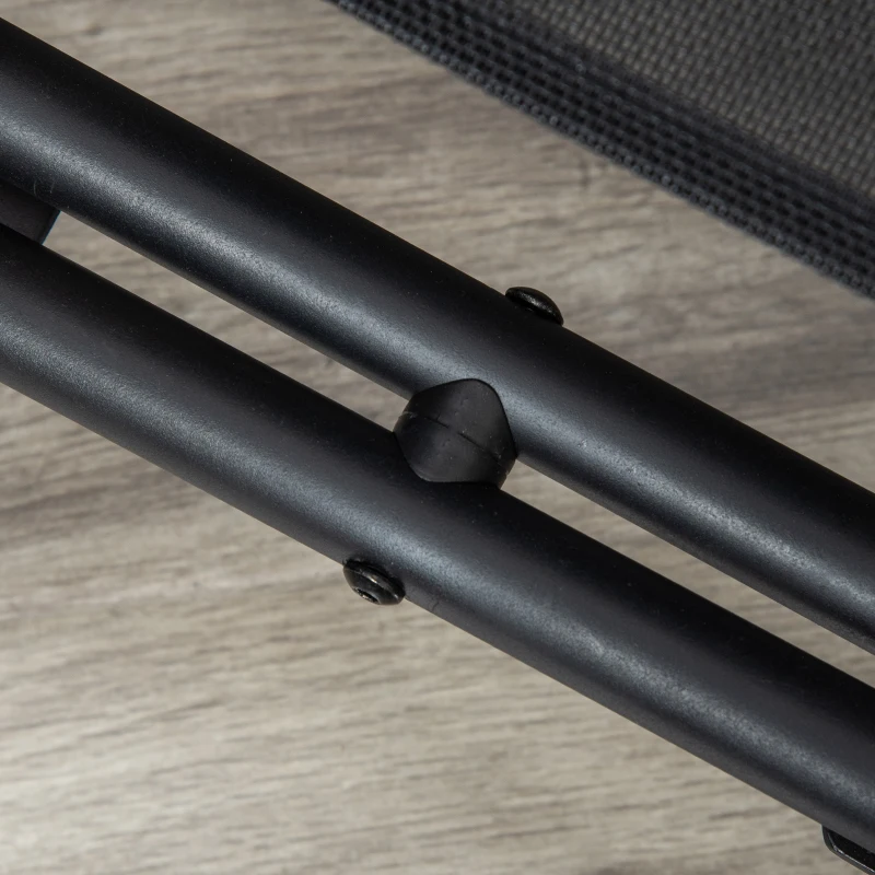 PawHut Cama Elevada para Perros Plegable Cama para Mascotas Pequeños Medianos con Tela de Malla Transpirable Marco de Acero para Interior Exterior 92x56,5x19,5 cm Negro