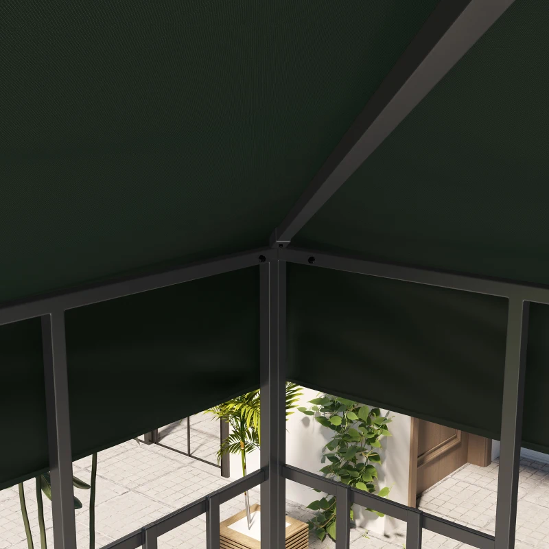 Outsunny Toldo de Recambio 3x3 m con Techo Doble con Orificios de Drenaje y Protección UPF30+ Verde Solo Toldo NO Incluye Marco
