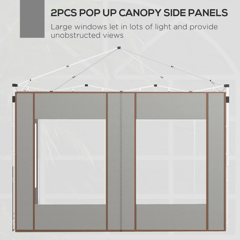 Outsunny Set of Two 295cm Replacement Canopy Walls - Grey