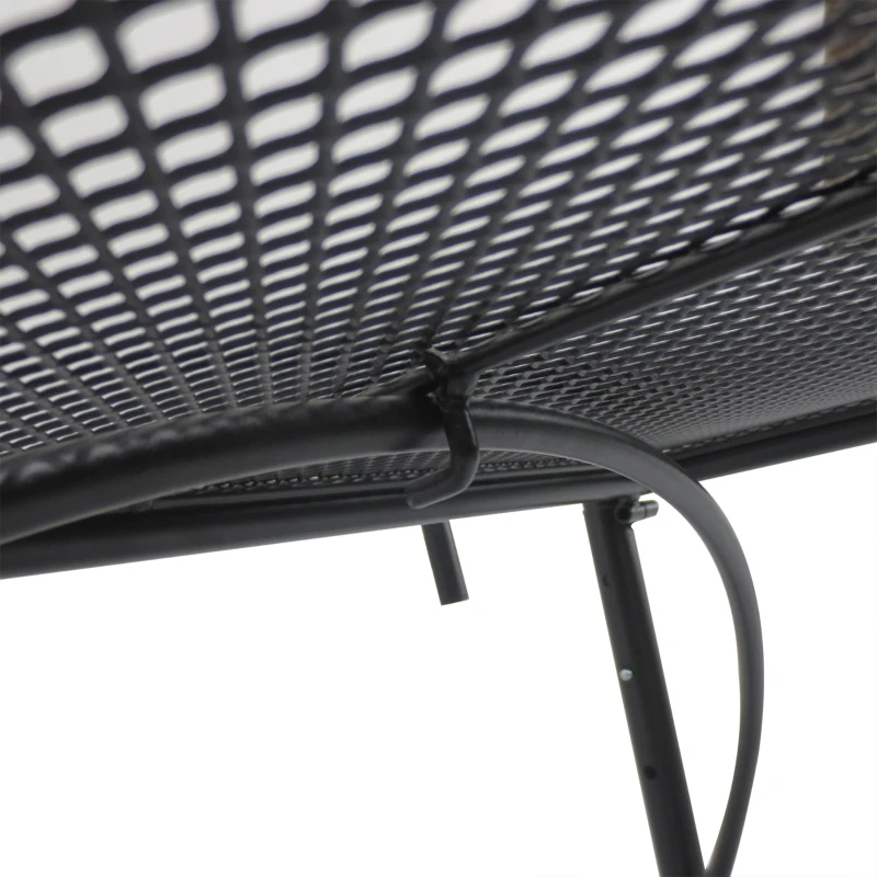 Outsunny Tavolo da Ringhiera con Ganci ad Altezza Regolabile su 3 Livelli, in Metallo, 60x56.5x45 cm, Nero