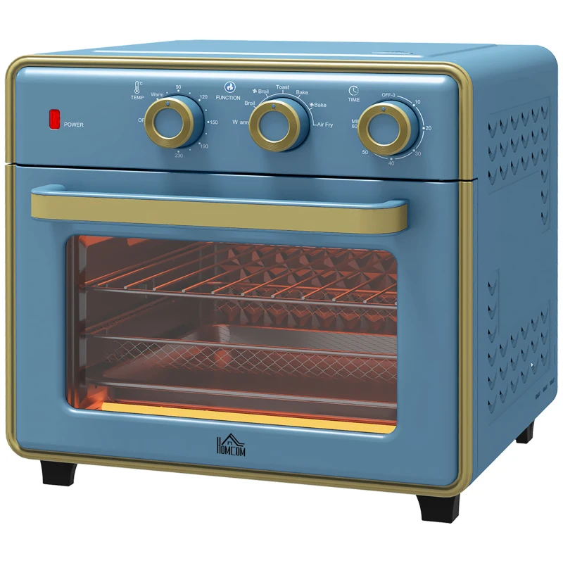 HOMCOM 20L 90-230℃ Mini Electric Oven - Blue