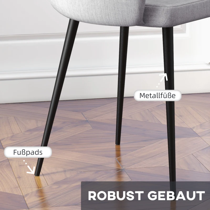 HOMCOM Polsterstuhl, komfortabel, 56x58,5x84,5cm, Grau+Schwarz