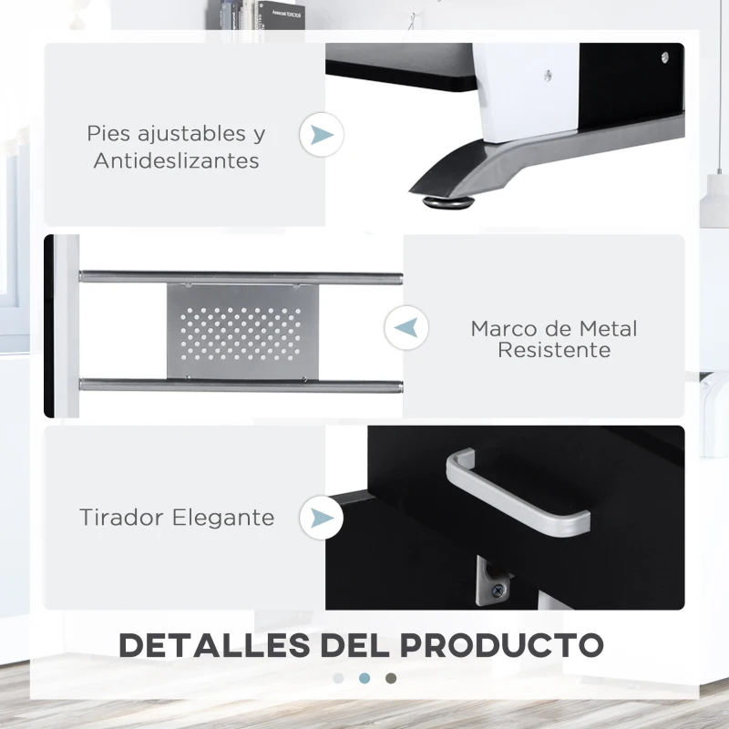 HOMCOM Mesa de Ordenador PC Despacho Escritorio 100x52x75cm Oficina Mobiliario Madera