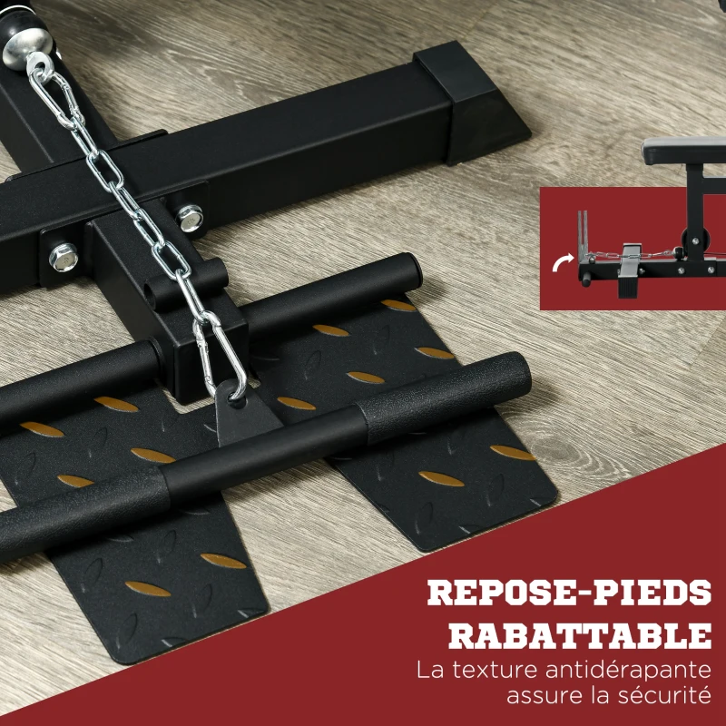 SPORTNOW Station de musculation Station à Poulie, tirage poitrine - lat pulldown machine - banc de musculation Musculation