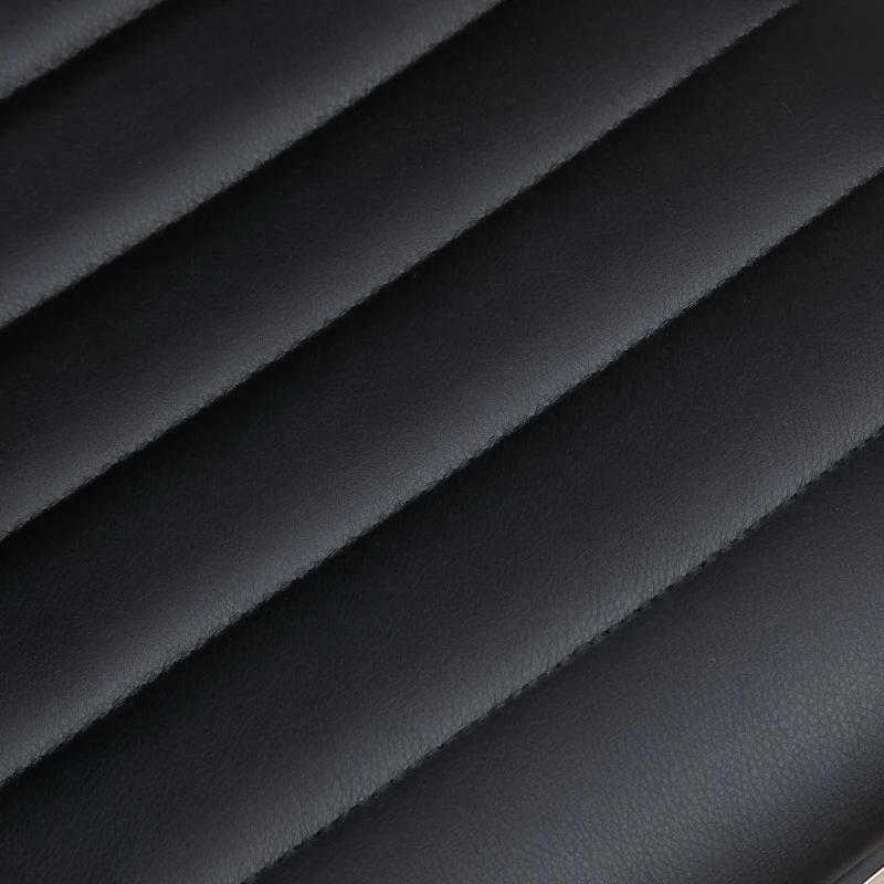 HOMCOM Armless Task Desk Chair, Swivel Office Chair with Faux Leather, Adjustable Seat Height, Chrome Base, Wheels for Home, Black