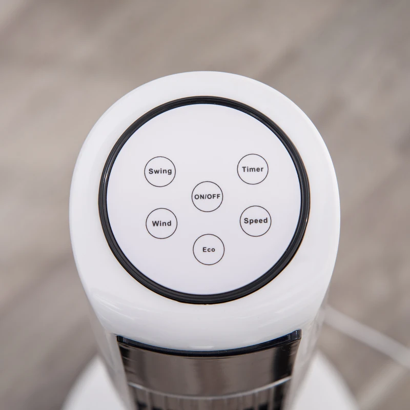 HOMCOM Ventilateur colonne silencieux 50 W avec 3 modes 3 vitesses, télécommande, oscillant 40°, minuterie et écran LED, blanc