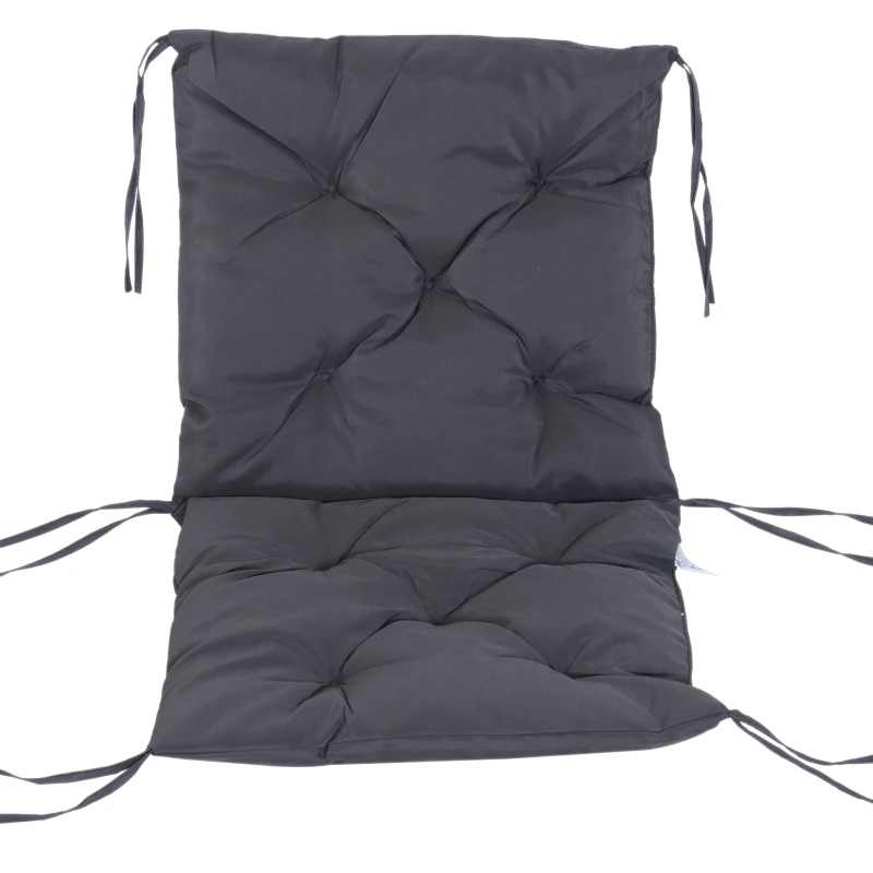 Outsunny 2er-Set Sitzkissen, 98cm x 50cm x 8cm Stuhlkissen mit Bänder, Polsterauflage, waschbar/Ergonomische Sitzpolster für Haus, Garten, Sofa, Grau
