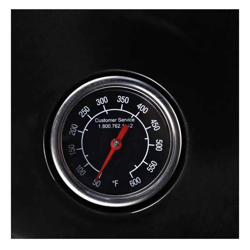 Outsunny Grillwagen Kohlegrill Standgrill BBQ rund mit Aschefänger Metall Schwarz Ø57 x 94 cm