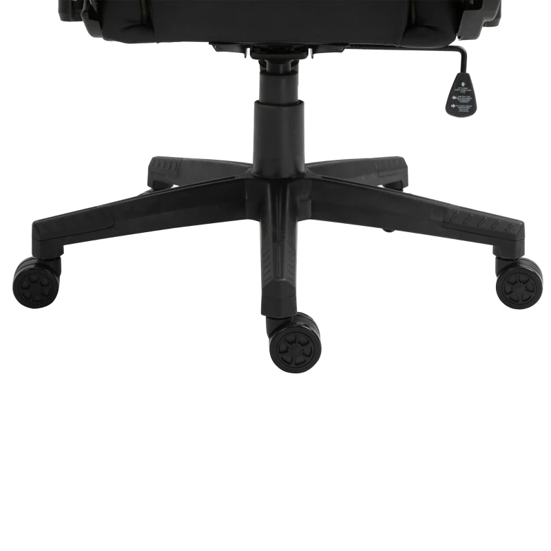 HOMCOM Fauteuil Gamer Chaise gaming Coussin Massant chaise de bureau Accoudoirs réglables coussin lombaire avec fonction de massage par vibration Noir