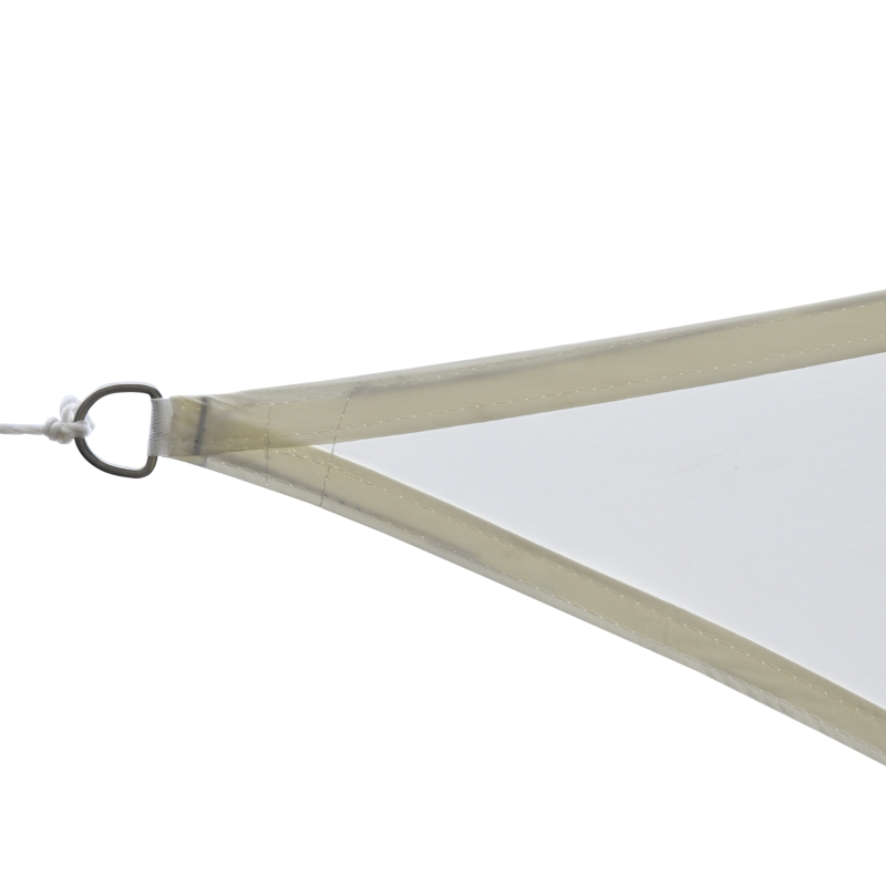Outsunny Toldo Vela Triangular 4x4x4 m Vela de Sombra para Jardín Patio Terraza Poliéster Anti UV Color Crema