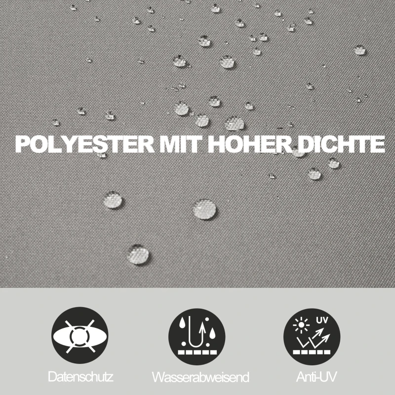Outsunny Seitenmarkise, Sicht- und Sonnenschutz, Seitenrollo, Polyester, Grau, 3 x 1,6 m