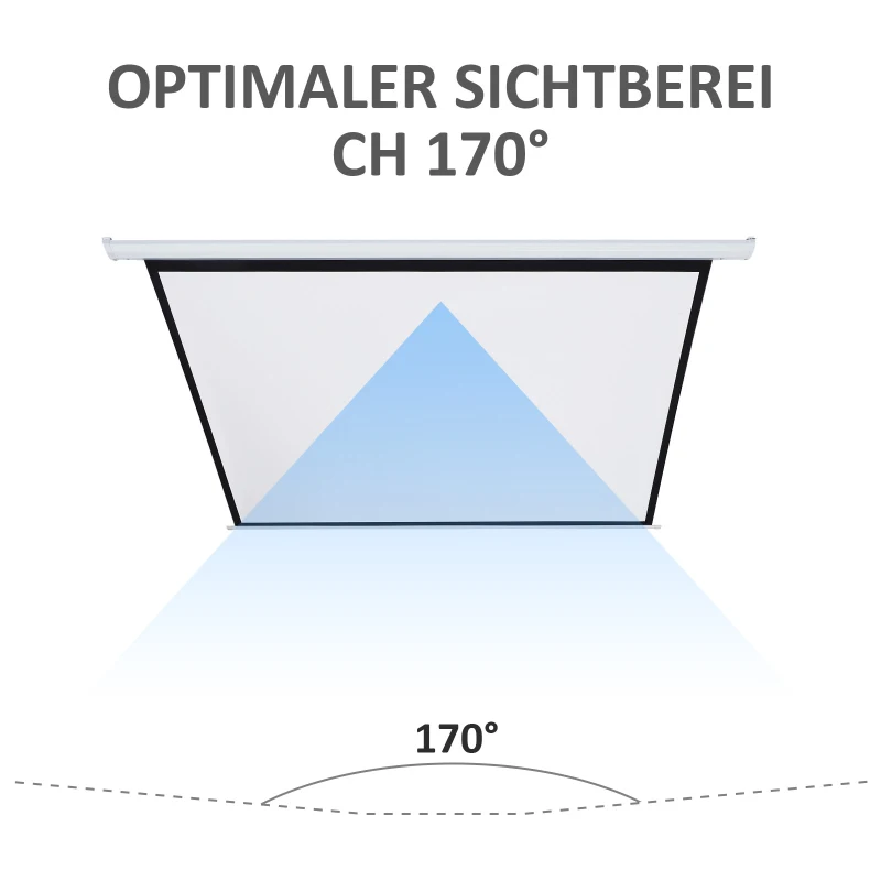 HOMCOM Beamer-Leinwand, Projektionsleinwand, 100 Zoll, 4:3, 203x152 cm, Weiß
