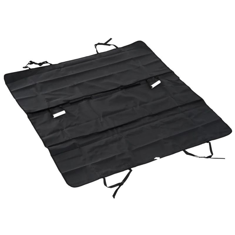 PawHut Housse de sièges arrières de voiture couverture tapis de protection imperméable chien chat 1,47 x 1,37 m tissu 600D oxford haute densité noir