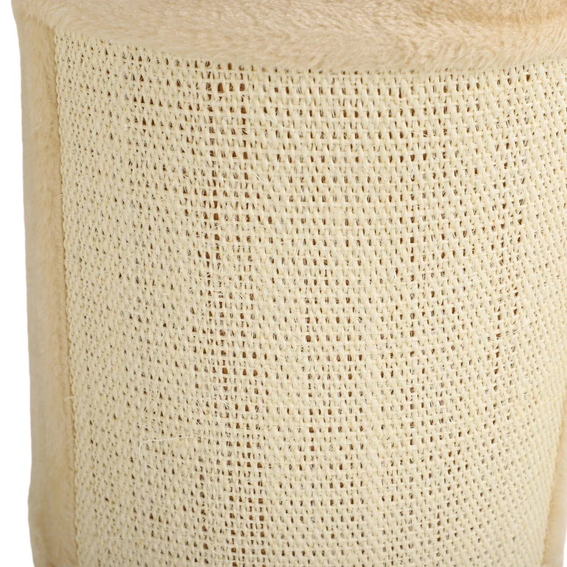 PawHut Rascador de Pared para Gatos de 4 Piezas con Postes de Sisal Plataforma para Saltar Bola de Juguete Beige