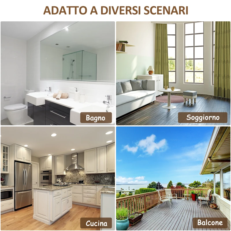 kleankin Scaffale per il Bagno a Scala con 4 Ripiani in Legno di Pino e Bambù, 35x36x138.5 cm, Bianco e Legno