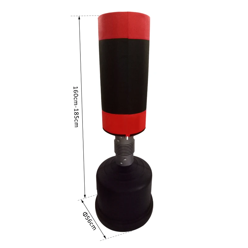 Muñeco de boxeo tipo Saco de Pie para Boxing y Punching - Máquina de Boxeo - Negro y Rojo - Altura ajustable 160-185cm