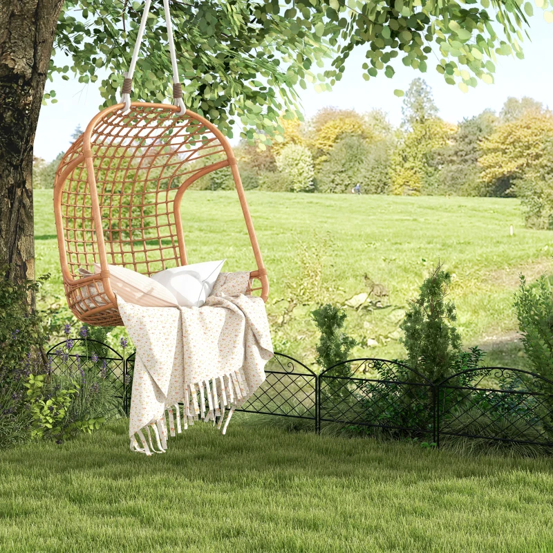 Outsunny Lot de 5 panneaux de clôture de jardin décoratives en métal, bordure de jardin, parterre de fleurs - dim. 305 x 43 cm