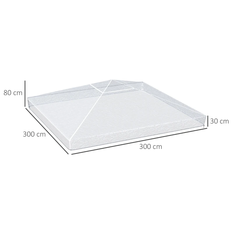 Outsunny Housse bâche de protection transparente en PVC pour auvent de pergola gazebo 3 x 3 m