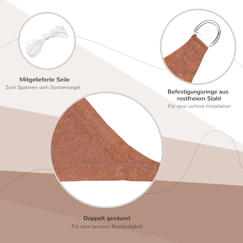 Outsunny Sonnensegel Sonnendach Sonnenschutz Rechtecke HDPE Grau 4 x 4 x 4 m
