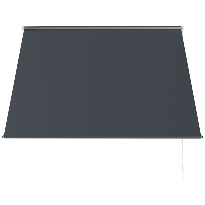 Outsunny Store banne manuel auvent rétractable Inclinaison réglable 150 x 120 cm protection UV aluminium polyester gris foncé