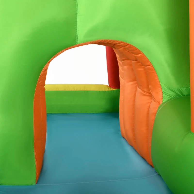 Outsunny Castillo Hinchable Grande con Tobogán Poste de Boxeo y Túnel para 3-8 Años 478x440x210 cm Multicolor