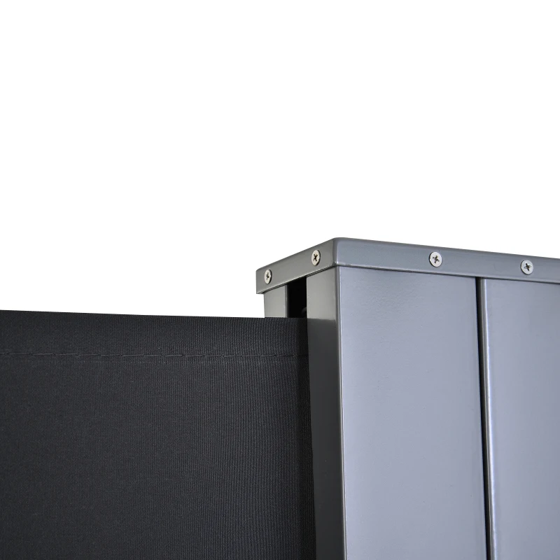 Outsunny Toldo Lateral Retráctil Doble 600x160 cm Pantalla de Privacidad Extensible con Ángulo Ajustable y Protección UV 50+ para Jardín Balcón Terraza Gris Oscuro