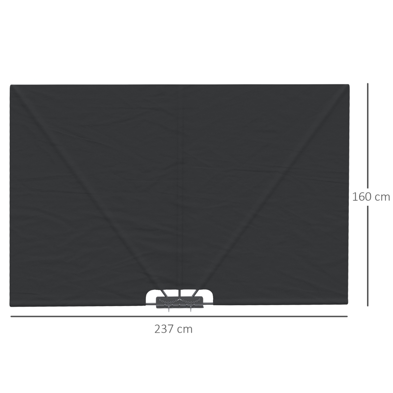 Outsunny Seitenmarkise, wetterbeständig, klappbar, 237 cm x 160 cm, Dunkelgrau