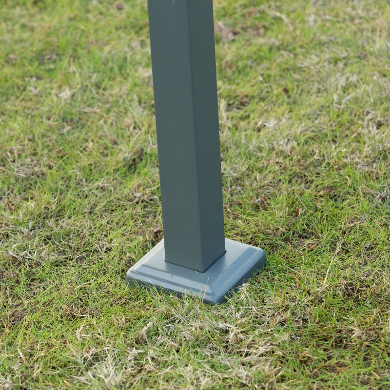 Outsunny 3 x 2m Metal Outdoor Pergola with Retractable Roof, Outdoor Gazebo Canopy Shelter with Drainage Holes for Garden, Patio, Lawn, Grey