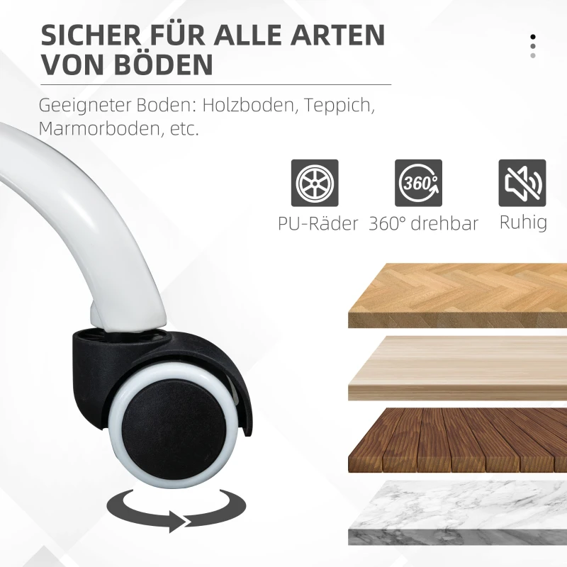 Vinsetto Bürostuhl, Drehstuhl, neigbare Rückenlehne, höhenverstellbar, bis 120 kg, Leinenoptik, Grau(m-8)