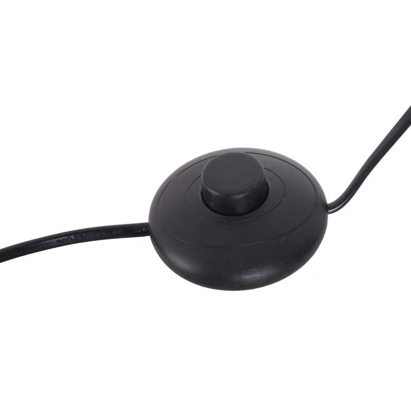 HOMCOM Lámpara de Pie Industrial Vintage para Dormitorio Estudio Salón con Luces E27 40W Pulsador de Pie Pantalla Ajustable 54x30x155cm