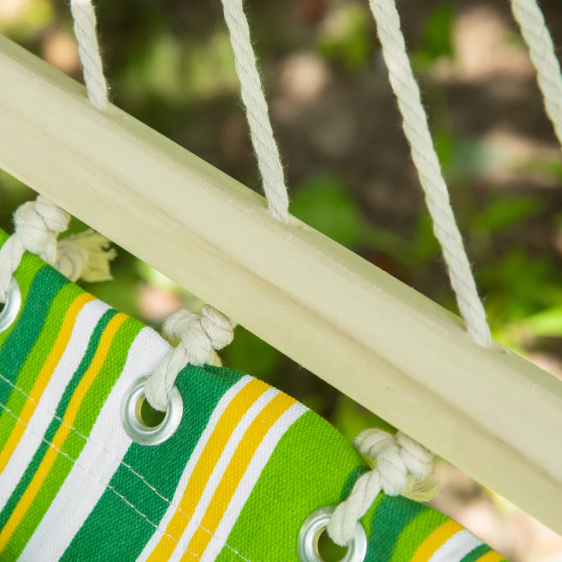 Outsunny Hammock Amaca da Giardino Doppia per 2 Persone, Dondolo Sospeso da Campeggio in Cotone e Poliestere con Cuscino 188x140cm