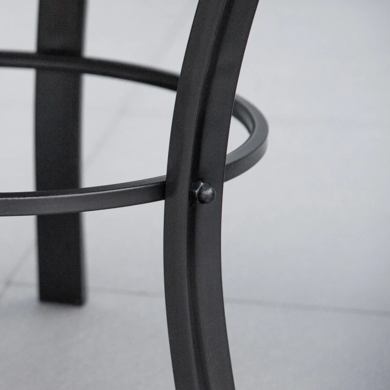 Outsunny 60cm Outdoor Fire Pit Table with Mosaic Outer, Round Firepit with Spark Screen Cover, Fire Poker for Garden Bonfire Party