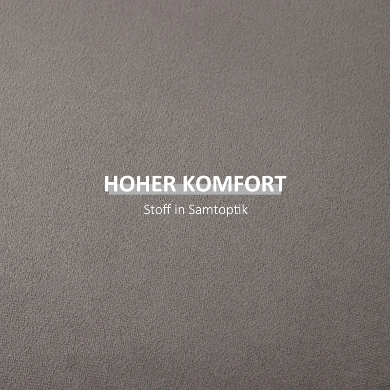 HOMCOM 2-in-1 Hocker in Samtoptik inklusive Stauraum und abnehmbaren Deckel Φ44 cm x 47,5 cm Grau