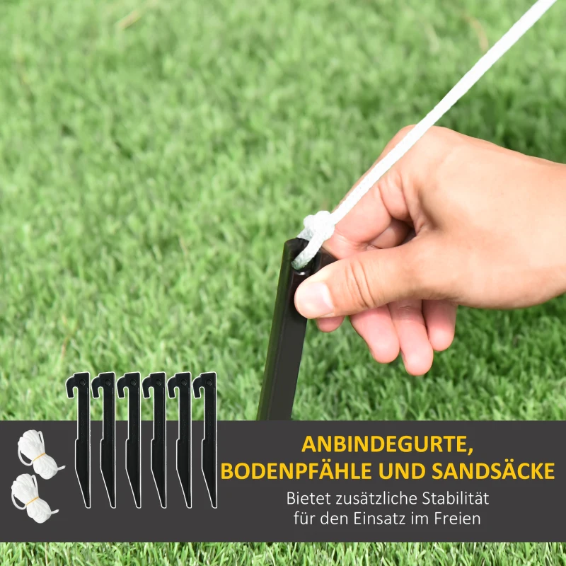 HOMCOM Aufblasbarer Weihnachtsmann, aufblasbare Weihnachtsdekoration, inkl. Gebläse, In- und Outdoor, Weiß+Gold