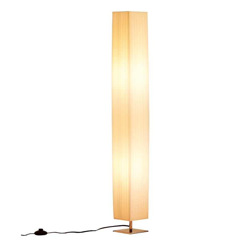 HOMCOM Lampadaire lampe sur pied de salon style moderne lampadaire sur pied avec interrupteur pour salon et chambre 120 cm blanc