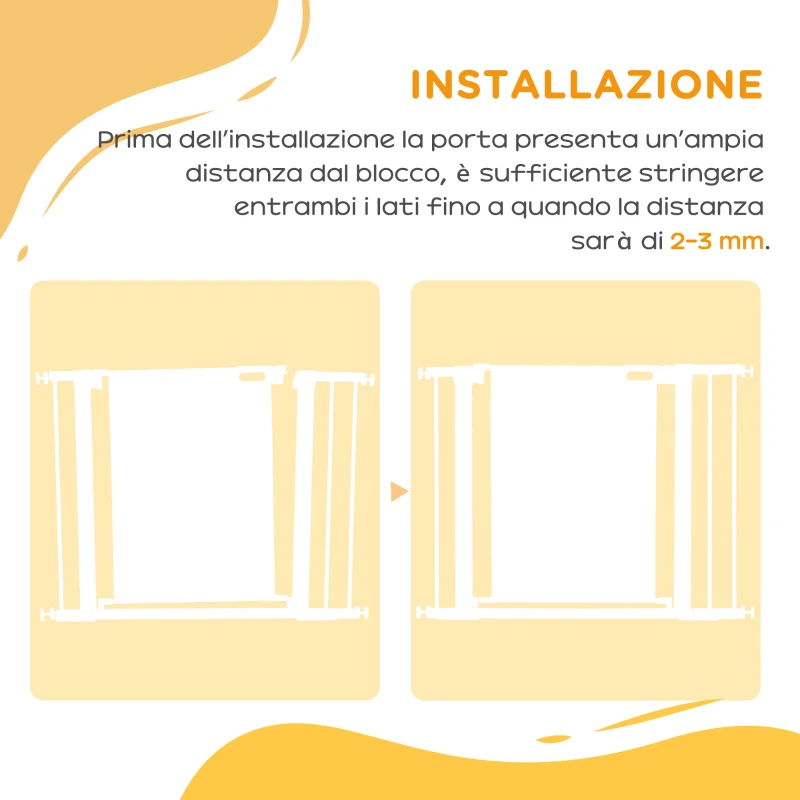 PawHut Cancellino per Cani Estensibile a Pressione con Chiusura Automatica, in Acciaio e ABS, 75-103x76 cm, Nero