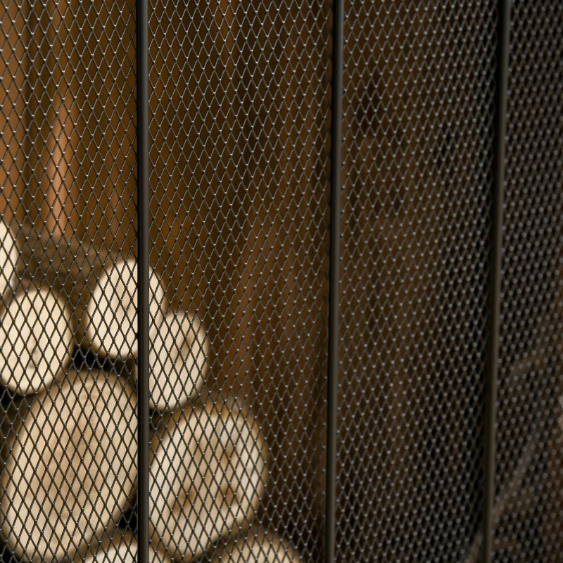 HOMCOM Grille de Protection pour cheminée - Pare-feu Large pour cheminée ou poêle - Pare-étincelles - barrière de sécurité - 3 Volets Pliables - Acier métal Noir