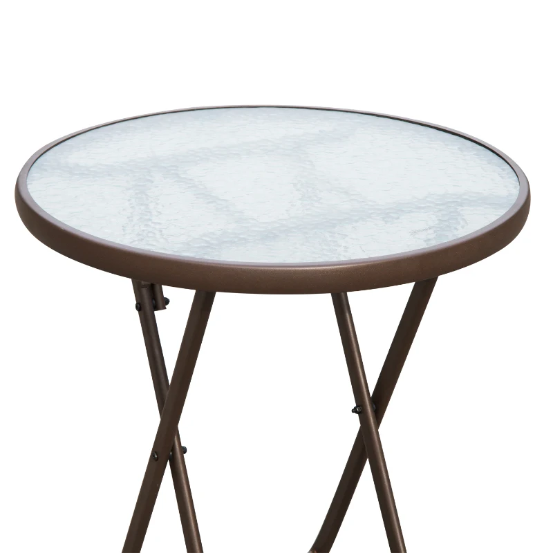 Outsunny Bistroset Balkonset Garnitur Polyrattan 3 tlg. Klappbar Garten Braun