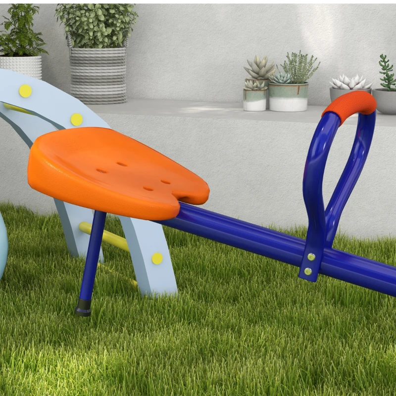 Outsunny Altalena a Bilico per Bambini 3-8 Anni con Rotazione a 360°, in Acciaio e PP, 192x60x60 cm