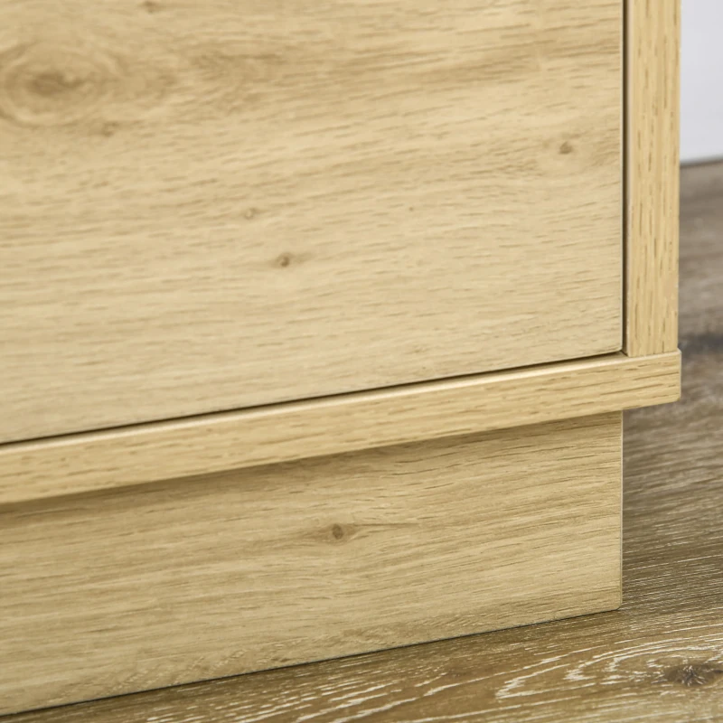 HOMCOM Cómoda con 3 Cajones de Rejilla de Ratán Cajonera de Madera para Dormitorio Estilo Cannage Bohemio 60x38x69 cm Natural(m-9)