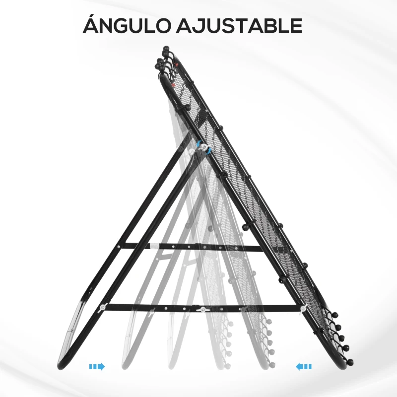 HOMCOM Red de Rebote Reboteador de Metal con Ángulo Ajustable para Entrenamiento de Deportes 96x80x96 cm Negro
