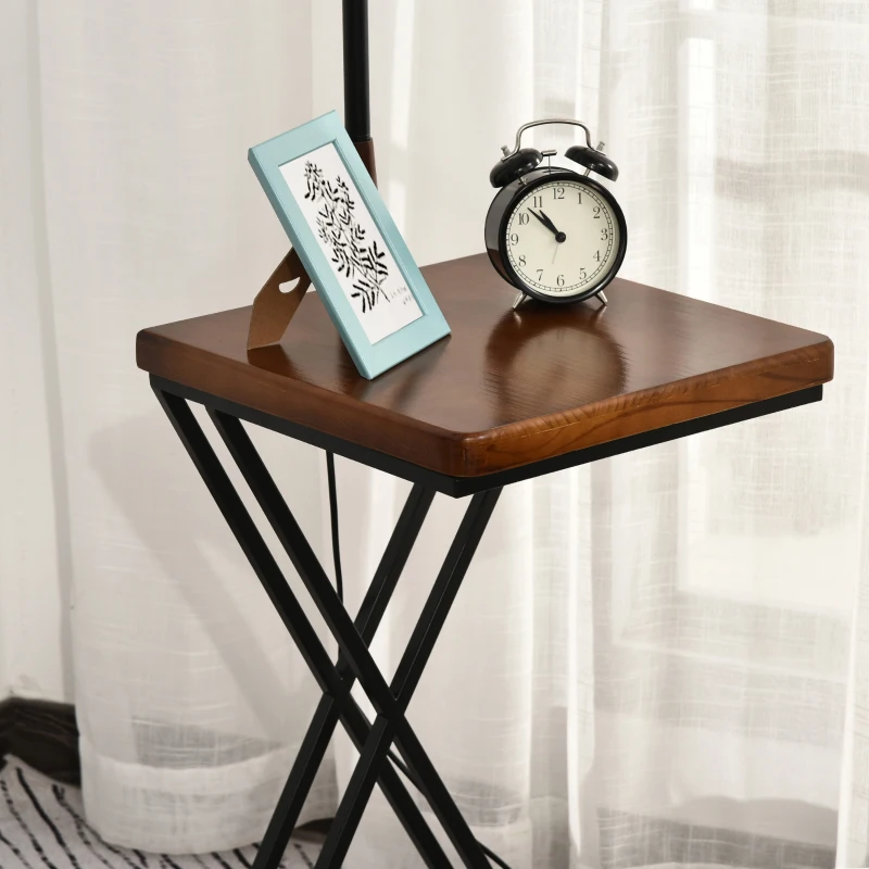 HOMCOM Lampada da Terra Moderna con Caricatore Wireless e Testa Flessibile per Soggiorno, Camera da Letto e Ufficio, 36x36x165 cm