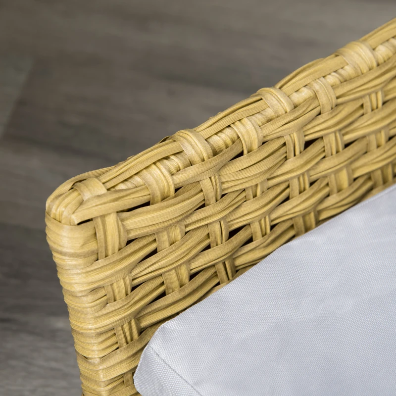 PawHut Rattan Hundesofa Hundekorb Hundebett mit Kissen Katzenbett Katzensofa Geflochtenes Haustiersofa für kleine und mittelgroße Hunde erhöhtes Design wetterbeständig Gelb 84 x 53 x 25 cm