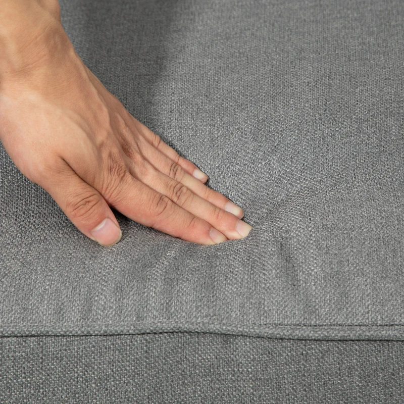 HOMCOM Sillón Relax Reclinable Manual Tapizado en Lino Sintético con Reposapiés Retráctil Carga 150 kg Gris