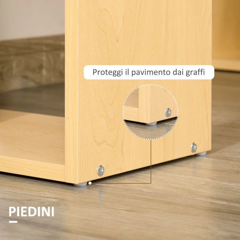 HOMCOM Scrivania Computer con Libreria Salvaspazio, Tavolo da Pranzo per Ufficio e Studio in Truciolato 120x55x120 cm