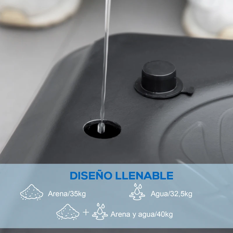 SPORTNOW Canasta de Baloncesto de Exterior con Altura Ajustable 182-213 cm Ruedas Base Rellenable Negro