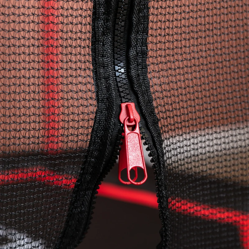 HOMCOM Kindertrampolin, Sicherheitsnetz, Gittertür, Metallrahmen, Ø163,5x163,5 cm, Rot